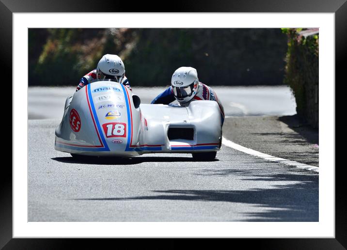 2022 Isle of Man TT Sidecar Race 2 Friday June 10 Framed Mounted Print by Russell Finney