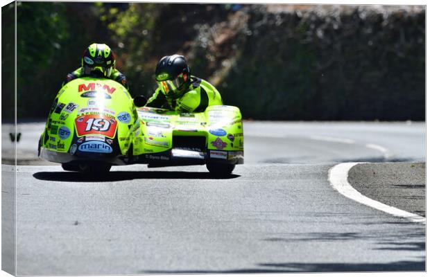 2022 Isle of Man TT Sidecar Race 2 Friday June 10 Canvas Print by Russell Finney