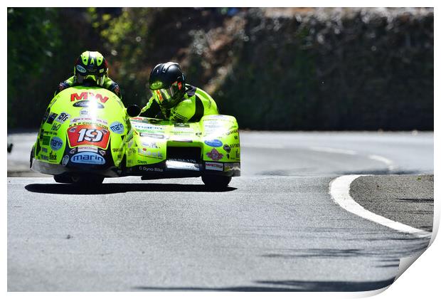 2022 Isle of Man TT Sidecar Race 2 Friday June 10 Print by Russell Finney