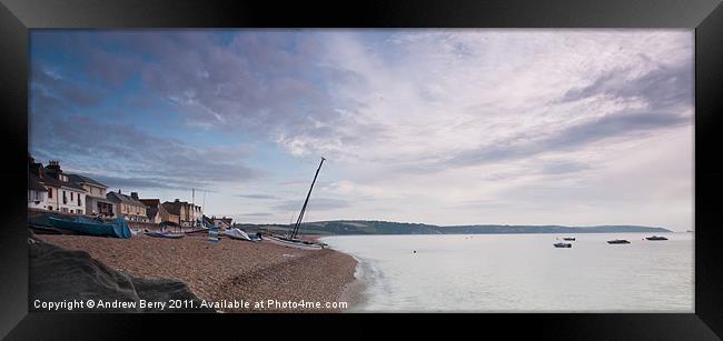 Silky Water and Boat Framed Print by Andrew Berry