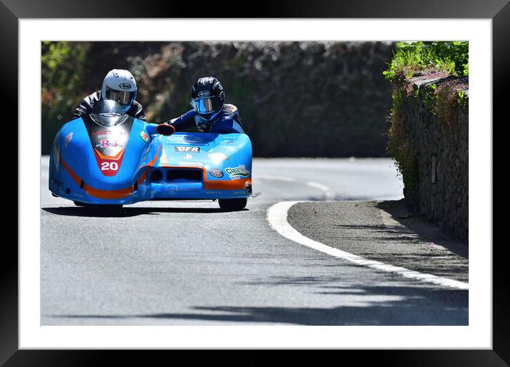 2022 Isle of Man TT Sidecar Race 2 Friday June 10 Framed Mounted Print by Russell Finney