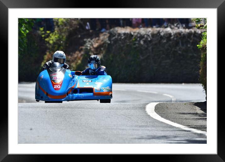 2022 Isle of Man TT Sidecar Race 2 Friday June 10 Framed Mounted Print by Russell Finney
