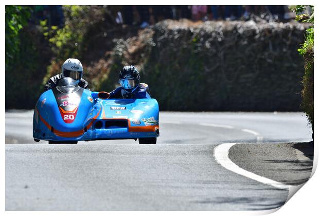 2022 Isle of Man TT Sidecar Race 2 Friday June 10 Print by Russell Finney