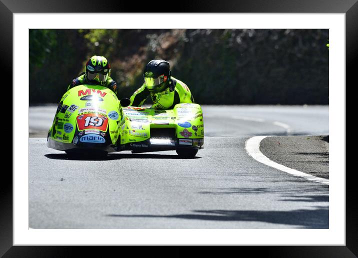 2022 Isle of Man TT Sidecar Race 2 Friday June 10 Framed Mounted Print by Russell Finney