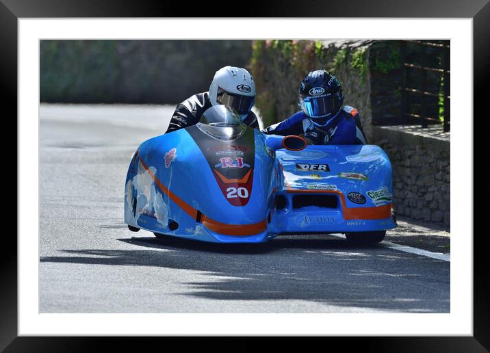 2022 Isle of Man TT Sidecar Race 2 Friday June 10 Framed Mounted Print by Russell Finney