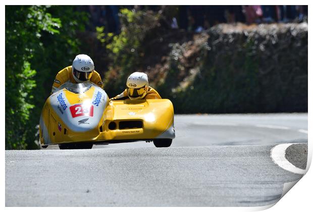 2022 Isle of Man TT Sidecar Race 2 Friday June 10 Print by Russell Finney