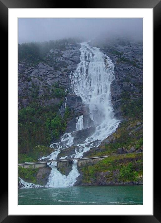 Langfoss Waterfall, Norway Framed Mounted Print by Martyn Arnold