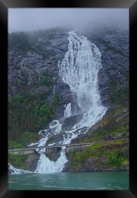 Langfoss Waterfall, Norway Framed Print by Martyn Arnold