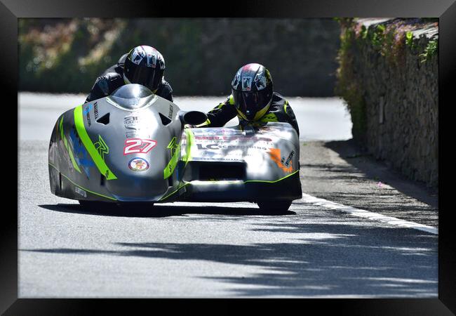 2022 Isle of Man TT Sidecar Race 2 Friday June 10 Framed Print by Russell Finney