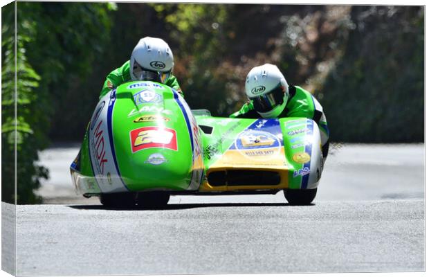 2022 Isle of Man TT Sidecar Race 2 Friday June 10 Canvas Print by Russell Finney