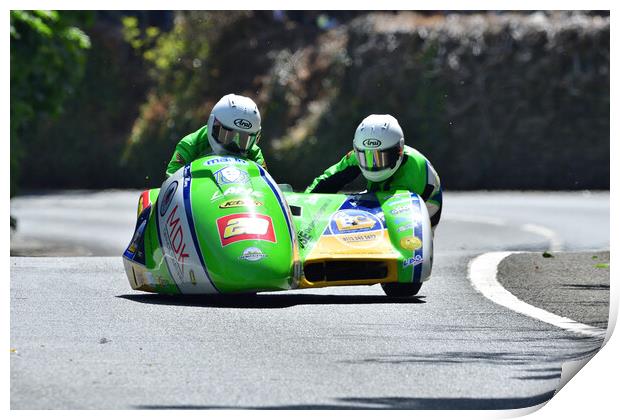 2022 Isle of Man TT Sidecar Race 2 Friday June 10 Print by Russell Finney