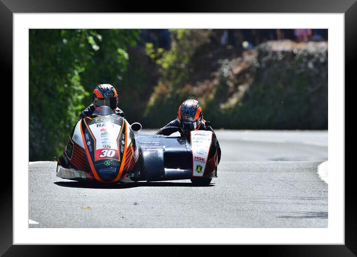 2022 Isle of Man TT Sidecar Race 2 Friday June 10 Framed Mounted Print by Russell Finney