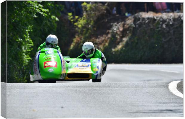 2022 Isle of Man TT Sidecar Race 2 Friday June 10 Canvas Print by Russell Finney