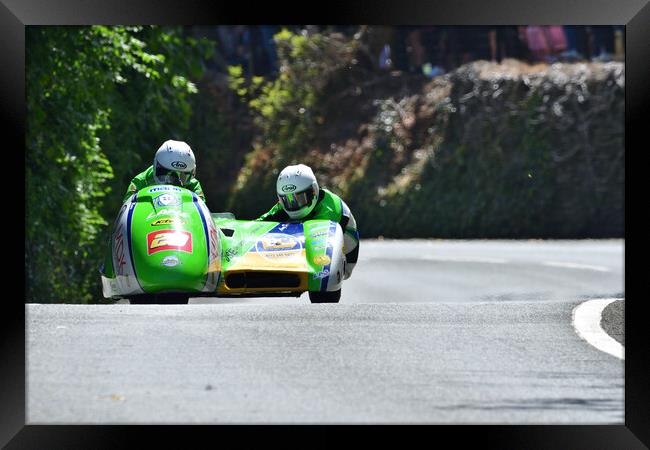 2022 Isle of Man TT Sidecar Race 2 Friday June 10 Framed Print by Russell Finney