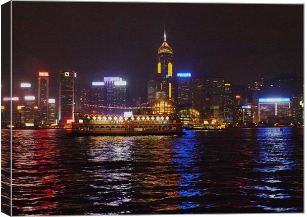 HONK KONG BY NIGHT Canvas Print by Jacque Mckenzie