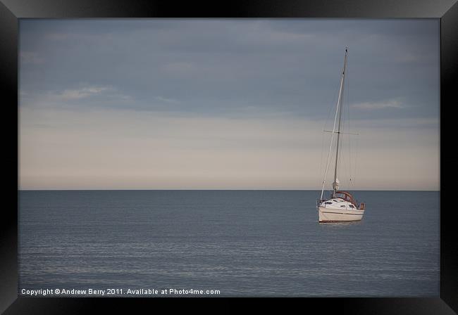 Boat at Sea Framed Print by Andrew Berry
