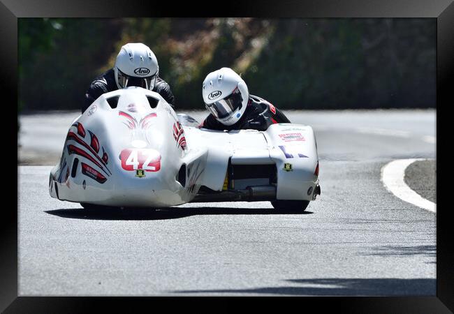 2022 Isle of Man TT Sidecar Race 2 Friday June 10 Framed Print by Russell Finney