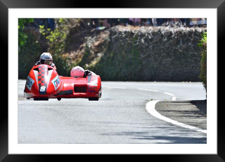 2022 Isle of Man TT Sidecar Race 2 Friday June 10 Framed Mounted Print by Russell Finney