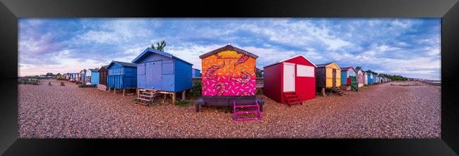 Whitstable Beach Huts Framed Print by Stewart Mckeown