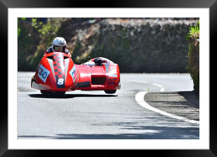 2022 Isle of Man TT Sidecar Race 2 Friday June 10 Framed Mounted Print by Russell Finney