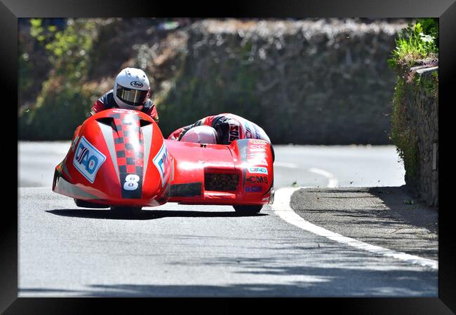 2022 Isle of Man TT Sidecar Race 2 Friday June 10 Framed Print by Russell Finney