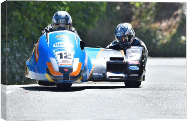 2022 Isle of Man TT Sidecar Race 2 Friday June 10 Canvas Print by Russell Finney