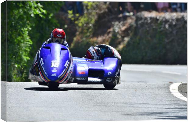 2022 Isle of Man TT Sidecar Race 2 Friday June 10  Canvas Print by Russell Finney