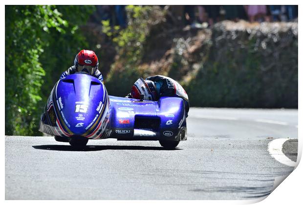 2022 Isle of Man TT Sidecar Race 2 Friday June 10  Print by Russell Finney