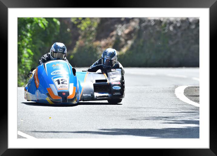 2022 Isle of Man TT Sidecar Race 2 Friday June 10 Framed Mounted Print by Russell Finney