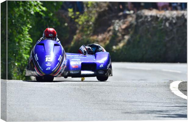 2022 Isle of Man TT Sidecar Race 2 Friday June 10 Canvas Print by Russell Finney