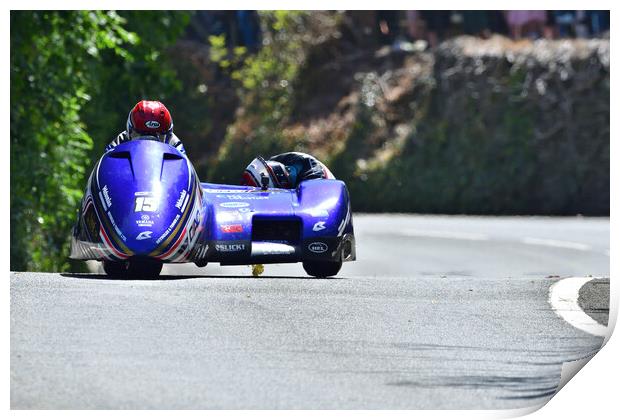 2022 Isle of Man TT Sidecar Race 2 Friday June 10 Print by Russell Finney