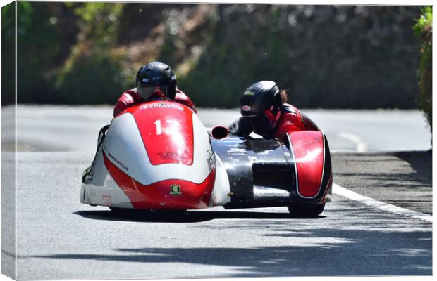 2022 Isle of Man TT Sidecar Race 2 Friday June 10 Canvas Print by Russell Finney