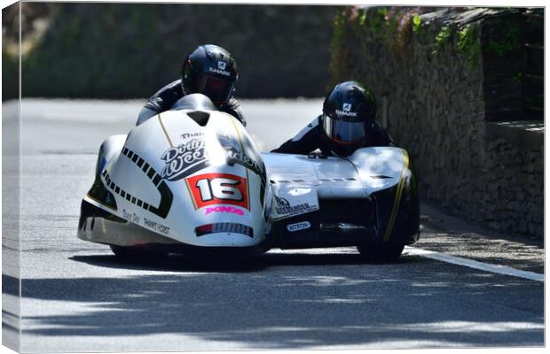 2022 Isle of Man TT Sidecar Race 2 Friday June 10 Canvas Print by Russell Finney