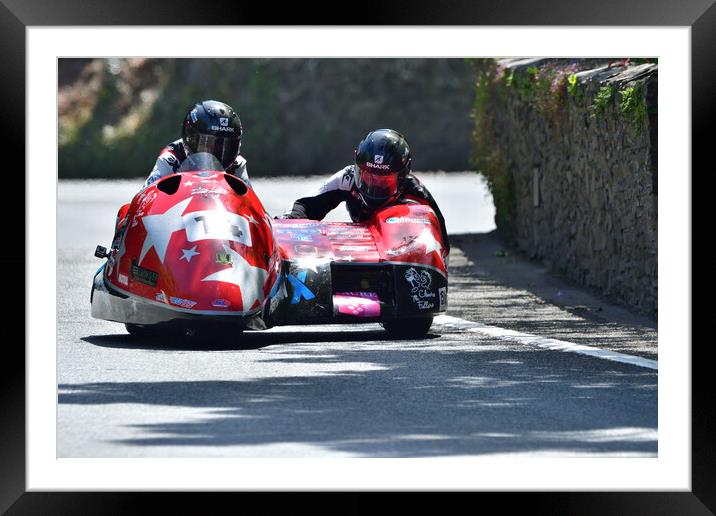 2022 Isle of Man TT Sidecar Race 2 Friday June 10  Framed Mounted Print by Russell Finney