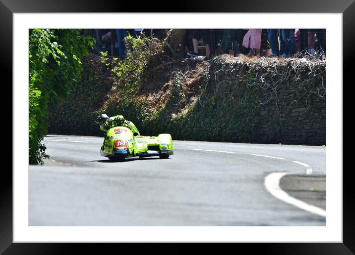 2022 Isle of Man TT Sidecar Race 2 Friday June 10 Framed Mounted Print by Russell Finney