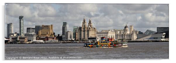 Liverpool Waterfront with Snowdrop Ferry Acrylic by Bernard Rose Photography