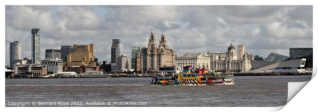 Liverpool Waterfront with Snowdrop Ferry Print by Bernard Rose Photography
