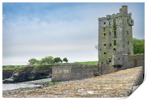 Carrigaholt Castle Looking Inland from the fishing Pier Print by Dave Collins