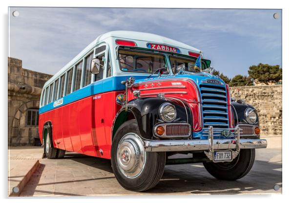 Thames bus in Valletta Acrylic by Jason Wells