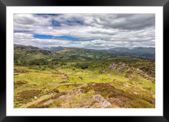 View from the top of Holme Fell Framed Mounted Print by James Marsden