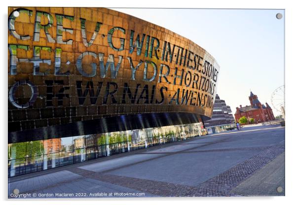 Welsh Millennium Arts Centre Acrylic by Gordon Maclaren