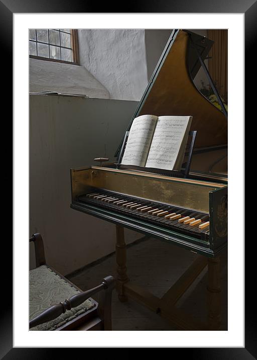 Harpsichord in old church Framed Mounted Print by Gary Eason