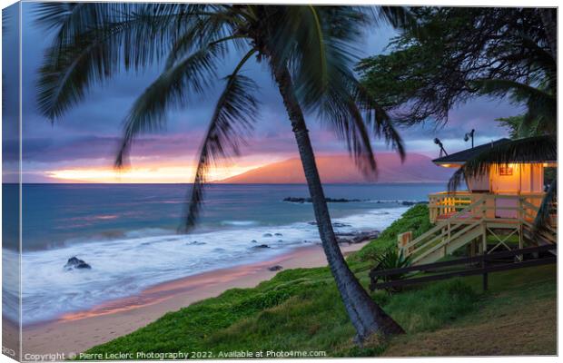 Kamaole Beach 3 Sunset Maui.  Canvas Print by Pierre Leclerc Photography