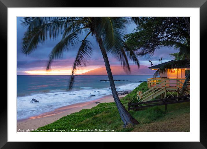 Kamaole Beach 3 Sunset Maui.  Framed Mounted Print by Pierre Leclerc Photography