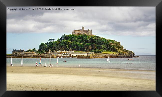 Sailing Off St Michael's Mount Framed Print by Peter F Hunt