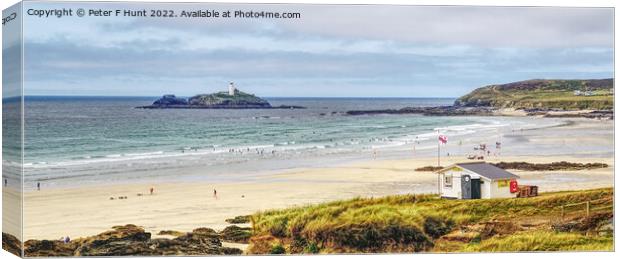 Dunes Beach And A Lighthouse Canvas Print by Peter F Hunt
