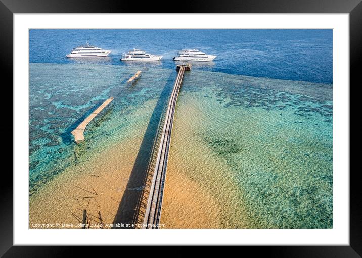 Scuba Dive Boats moored at Daedalus Reef, Red Sea, Framed Mounted Print by Dave Collins