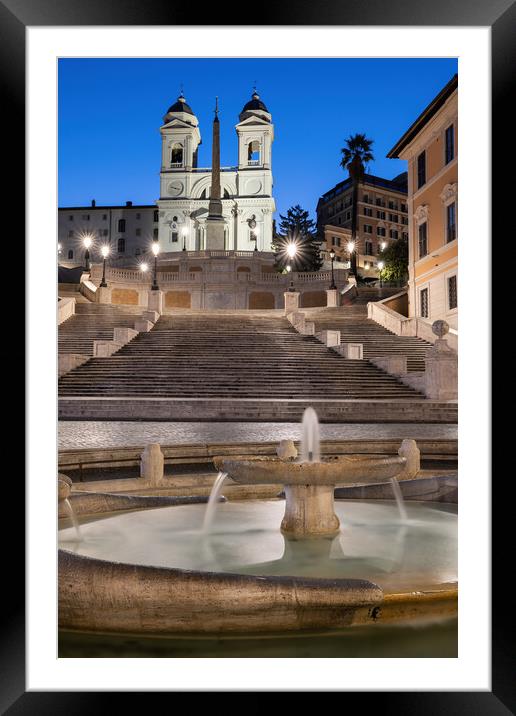 Spanish Steps in Rome at Dawn Framed Mounted Print by Artur Bogacki