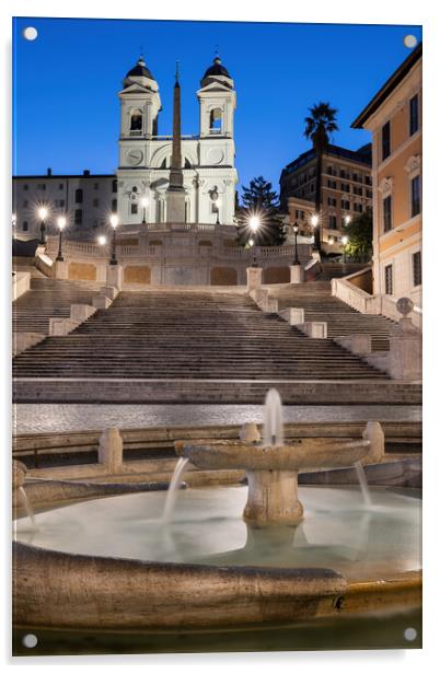 Spanish Steps in Rome at Dawn Acrylic by Artur Bogacki