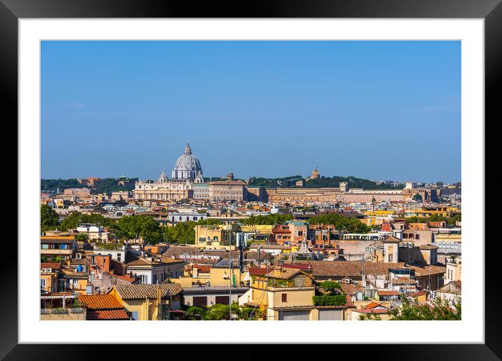 City of Rome and Vatican Cityscape Framed Mounted Print by Artur Bogacki